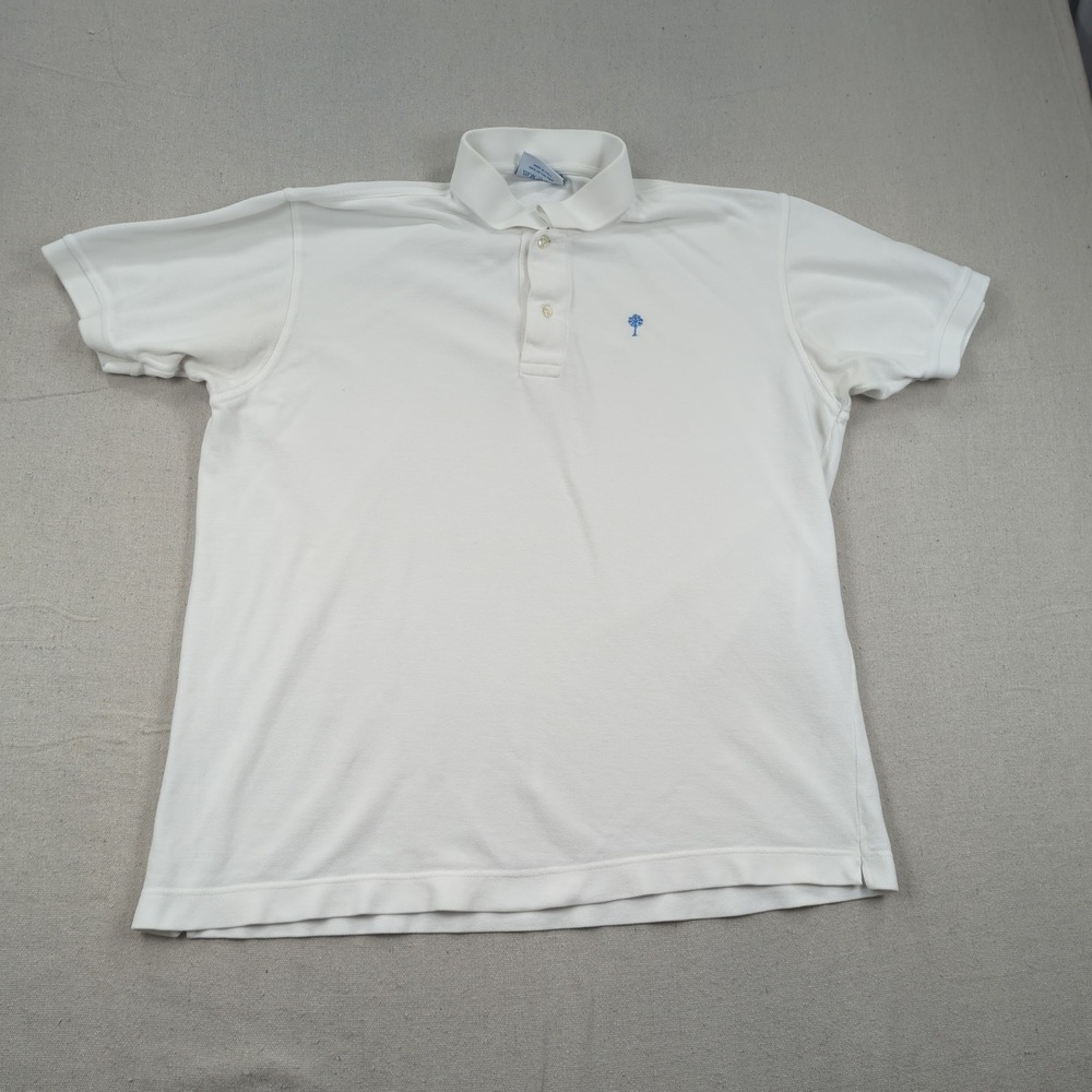 Ben Silver Shirt Mens Medium White Polo Cotton Made in Italy